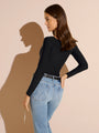 DaySculpt™ Long Sleeve Square Neck Snapped Top