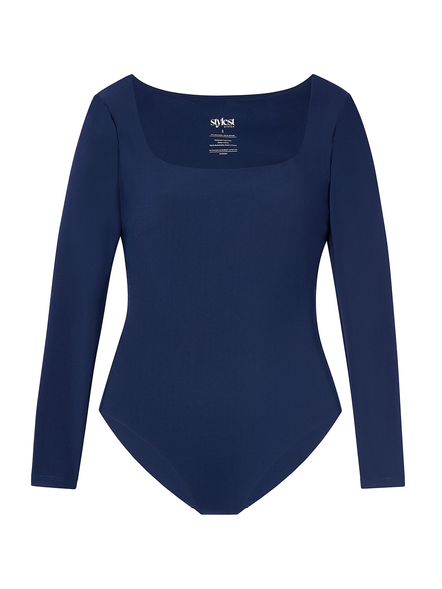 DaySculpt™ Long Sleeve Square Neck Snapped Top