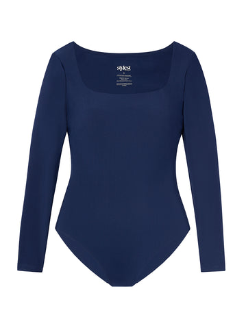 DaySculpt™ Long Sleeve Square Neck Snapped Top