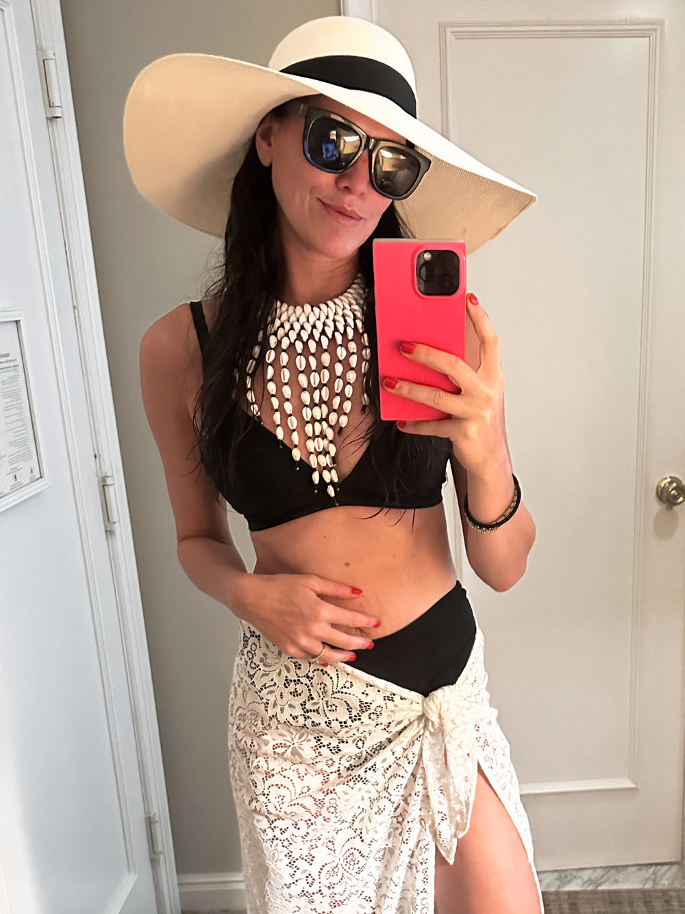 sample fit for black push-up bikini top