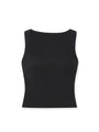 black swim tankini top with tummy control