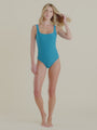 white square neck one-piece tank swimsuit