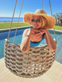 sapphire square neck one-piece tank swimsuit outfit when worn