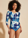 Sculpting Puff Sleeve Zip