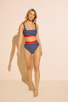 DreamSculpt® Striped Square Neck Bikini Top