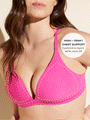 pink push-up bikini top high and perky chest support