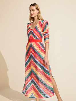 Quick-Drying Lace Rainbow Caftan