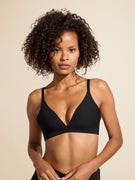 black push-up bikini top with chest support