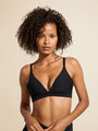 black push-up bikini top with chest support