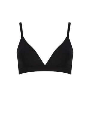 black push-up bikini top with chest support