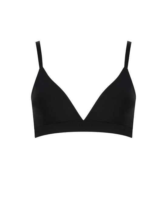 black push-up bikini top with chest support