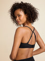 black push-up bikini top with strap style